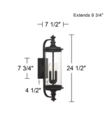 SCE Lighting Medici Modern Outdoor Wall Light - Image 2